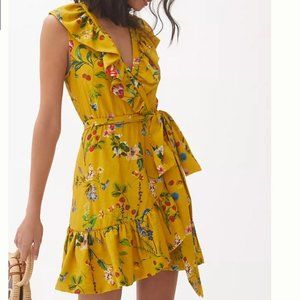 Anthropologie Maeve Floral-Wrap Mini Dress, rare-poshing this beauty., Size M